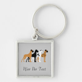 Deense doggen sleutelhanger