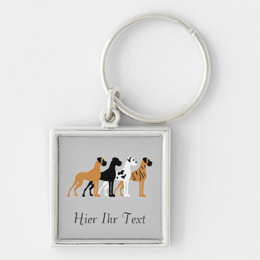 Deense doggen sleutelhanger (Voorkant)