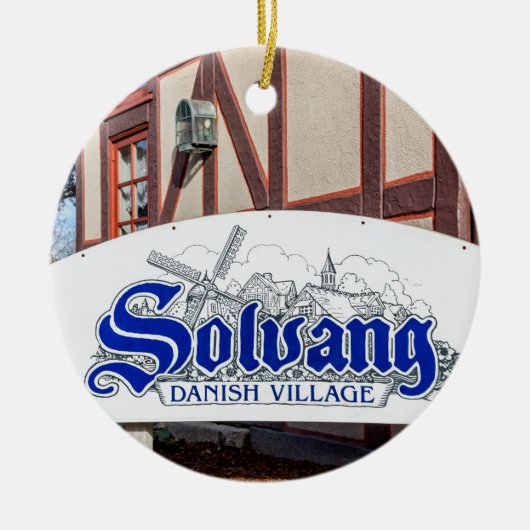 Deense dorp Solvang met windmolen Keramisch Ornament (Voorkant)