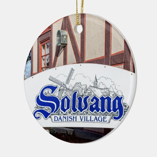 Deense dorp Solvang met windmolen Keramisch Ornament (Links)