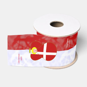 Deense engel blonde harenvlag personaliseren grosgrain lint