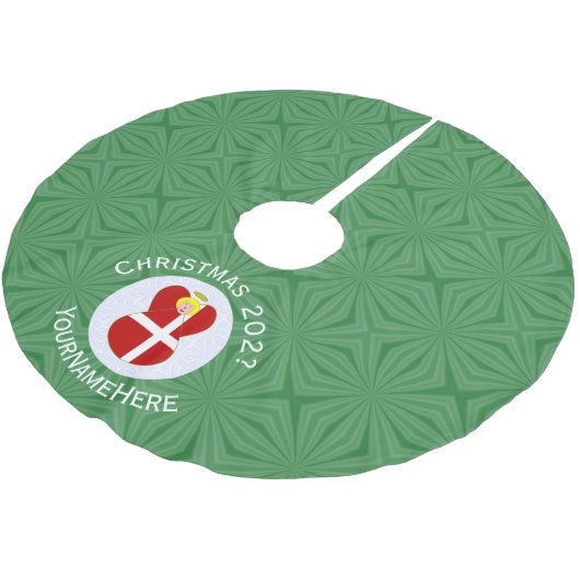 Deense engel kerstvlag gepersonaliseerd kerstboom rok (Gekanteld)