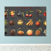  Deense Fruit Language Chart - Canvas Afdruk (Insitu (Houten vloer))