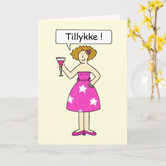 Deense Gelukwensen, Tillykke! Kaart (Gele Bloem)