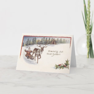 Deense Glædelig Jul-kerstkaart Feestdagen Kaart