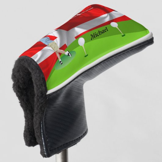 Deense golfer golfheadcover (3/4 voorkant)