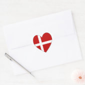 Deense Hart Valentijns Vlag Sticker (Envelop)