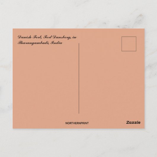 Deense haven in Tharangambadi India Briefkaart (Achterkant)