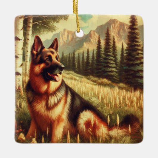 Deense herder keramisch ornament (Voorkant)