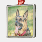Deense herder metalen ornament (Links)