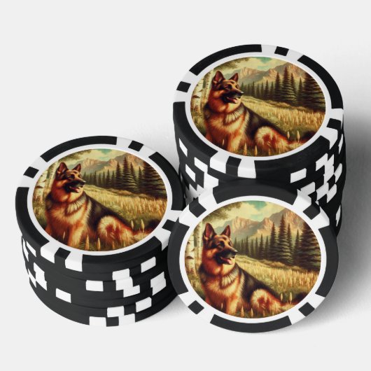 Deense herder poker chips (Opstapeling)
