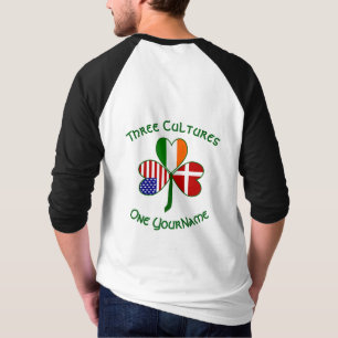 Deense Iers Amerikaanse Vlag Klavertjevier T-shirt
