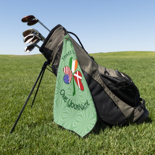 Deense Iers Amerikaanse Vlag Shamrock Golfhanddoek (Groen)