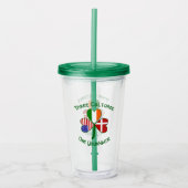 Deense Ierse vlaggen Shamrock - gepersonaliseerd Acryl Drinkbeker (Voorkant)