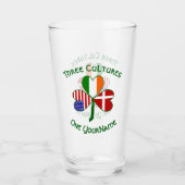 Deense Ierse vlaggen Shamrock - gepersonaliseerd Glas (Voorkant)
