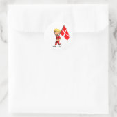 Deense jongen ronde sticker (Tas)