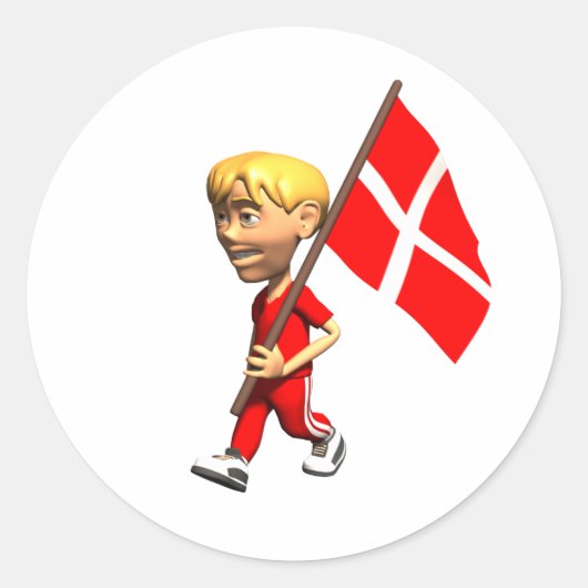 Deense jongen ronde sticker (Voorkant)