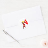 Deense jongen ronde sticker (Envelop)