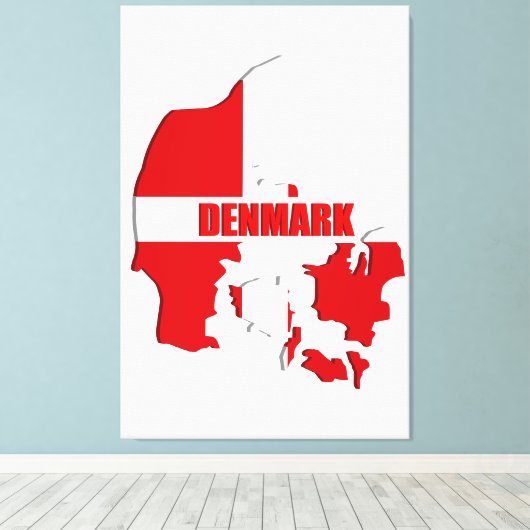 Deense kaart canvas afdruk (Insitu (Houten vloer))