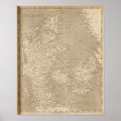 Deense kaart door Arrowsmith Poster (Voorkant)