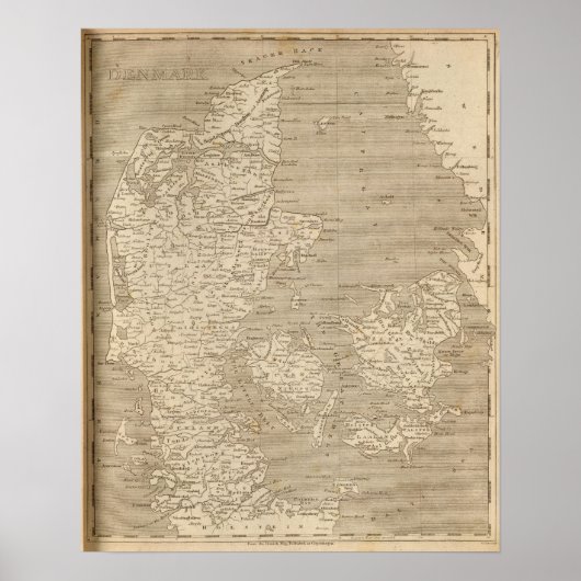 Deense kaart door Arrowsmith Poster (Voorkant)