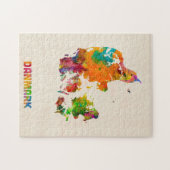 Deense kaart met Waterverf Legpuzzel (Horizontaal)