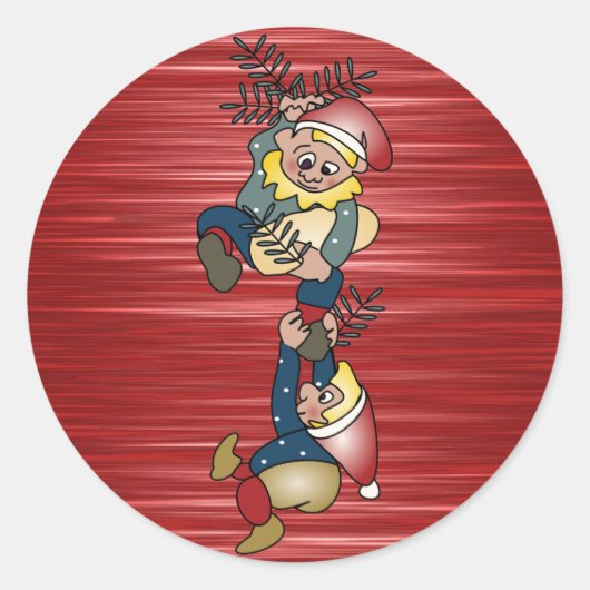Deense kerst elven ronde sticker (Voorkant)