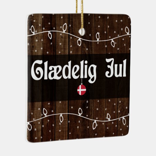 Deense kerst met pretje, Glædelig jul Rustic Style Keramisch Ornament (Rechts)