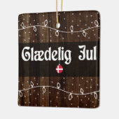 Deense kerst met pretje, Glædelig jul Rustic Style Keramisch Ornament (Links)