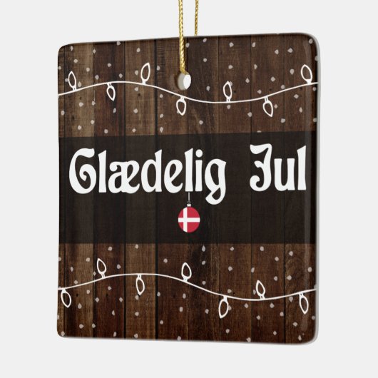 Deense kerst met pretje, Glædelig jul Rustic Style Keramisch Ornament (Links)