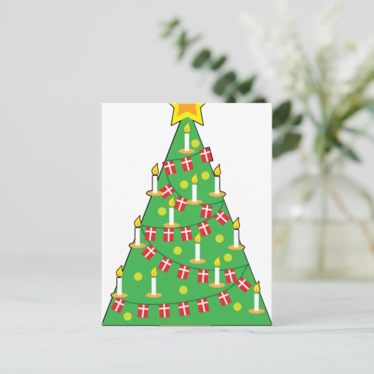 Deense kerstboom feestdagenkaart (Staand voorkant)
