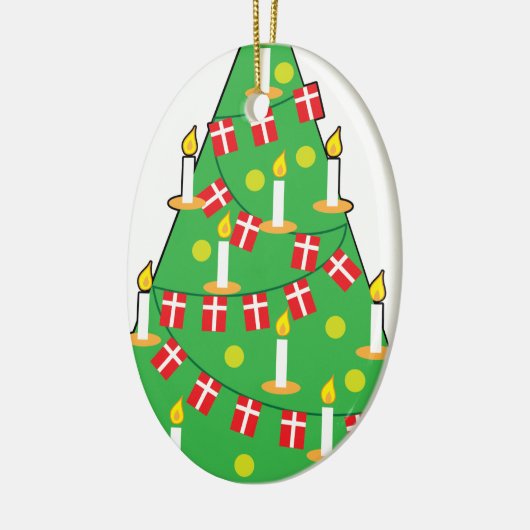 Deense kerstboom keramisch ornament (Links)