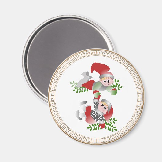 Deense kerstfiguren magneet (Voorkant / Achterkant)