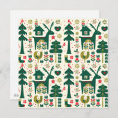 Deense kerstkerst feestdagenkaart (Voorkant / Achterkant)