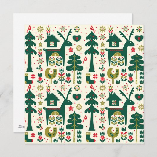 Deense kerstkerst feestdagenkaart (Voorkant / Achterkant)