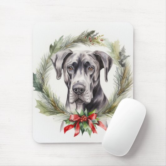 Deense Kerstkrans Feestelijke Pup Muismat (Met muis)