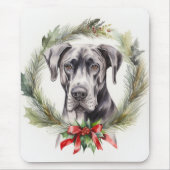 Deense Kerstkrans Feestelijke Pup Muismat (Voorkant)