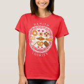 Deense koekjes t-shirt assortiment op doily rood (Voorkant)