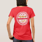 Deense koekjes t-shirt assortiment op doily rood (Achterkant)