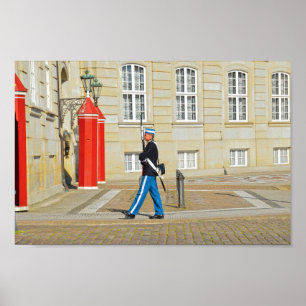 Deense koninklijke lijfwacht op patrouille, Kopenh Poster