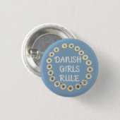 Deense meisjes regeren ronde button 3,2 cm (Voorkant /achterkant)