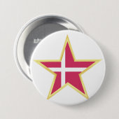 Deense Nationale Vlag Ster Vorm Ronde Button 7,6 Cm (Voorkant /achterkant)