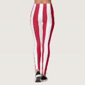 Deense nationale vlag Verticaal gestreept Leggings (Achterkant)