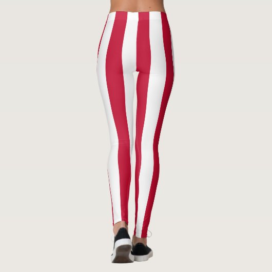 Deense nationale vlag Verticaal gestreept Leggings (Achterkant)