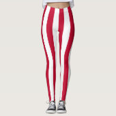 Deense nationale vlag Verticaal gestreept Leggings (Voorkant)