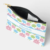 Deense pastel blauw blush roze groen bloemmotief etui (Open)