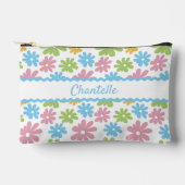 Deense pastel blauw blush roze groen bloemmotief etui (Voorkant)