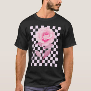 Deense pastel esthetische roze roos t-shirt