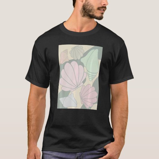 Deense pastel esthetische schelp t-shirt (Voorkant)