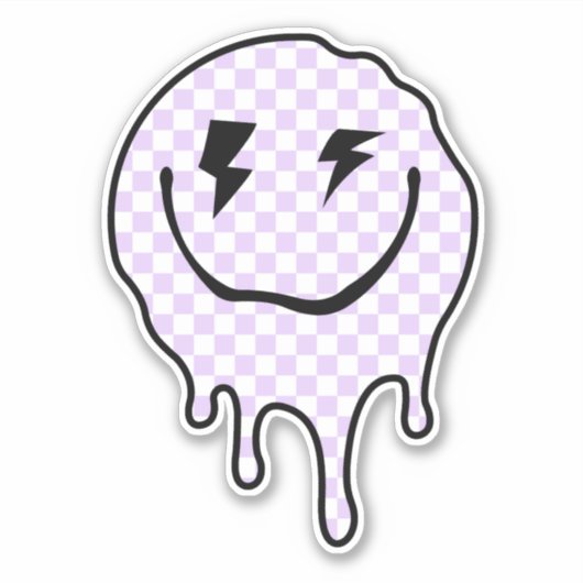 Deense pastel esthetische trippy druppelgezicht St Sticker (Voorkant)